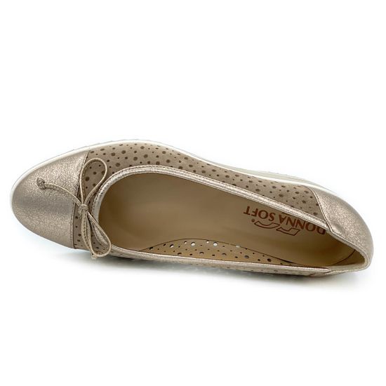 Туфли Donna Soft бежево-золотые комбинация кожи и нубука - фото 5, DS0768 DS BEIGE