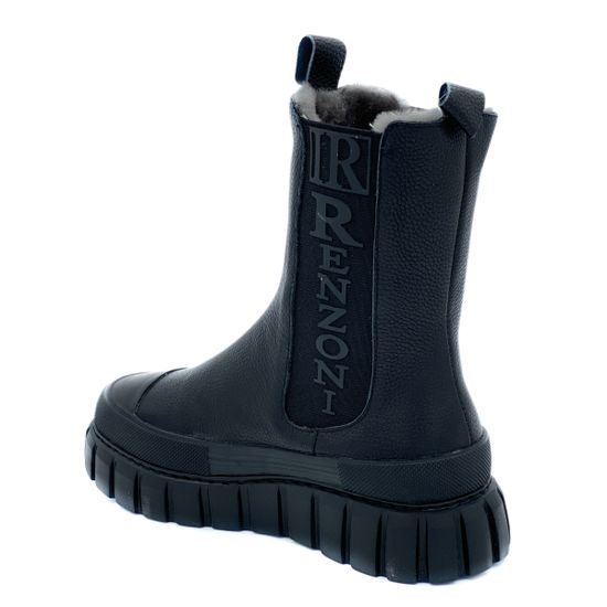 Ботинки Ilasio Renzoni черные кожаные МЕХ - фото 3, C605 IR