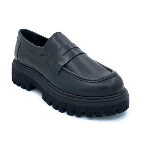 Лоферы Lab Milano черные кожаные демисезонные - фото 2, ZEN10303 LAB