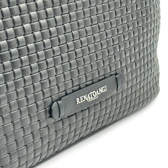 Сумка-шоппер Renato Angi черная кожаная плетенная - фото 4, 3400017 RA NERO