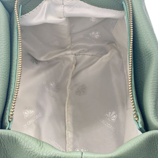 Сумка Di Gregorio светло-зеленая кожаная с кошельком - фото 5, 