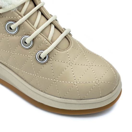 Кроссовки Marcelo Lopez бежевые кожаные МЕХ - фото 6, ER15921 ML BEIGE