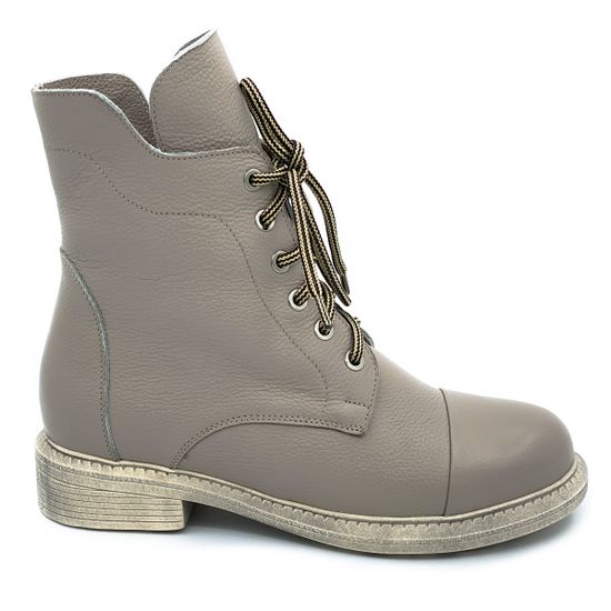 Ботинки Cover бежевые кожаные МЕХ - фото 1, 