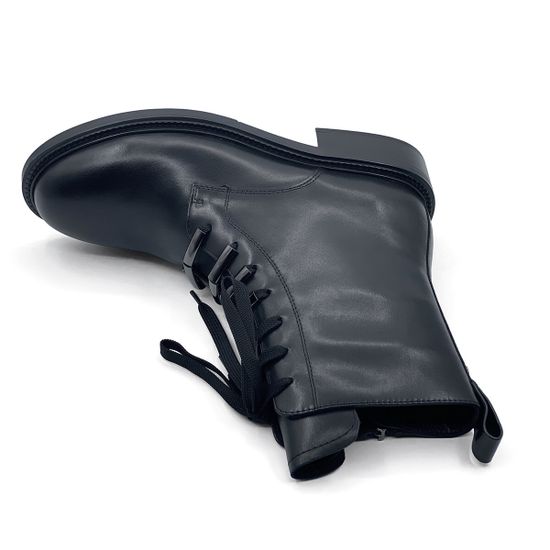 Высокие ботинки Tuffoni черные кожаные на байке - фото 5, 