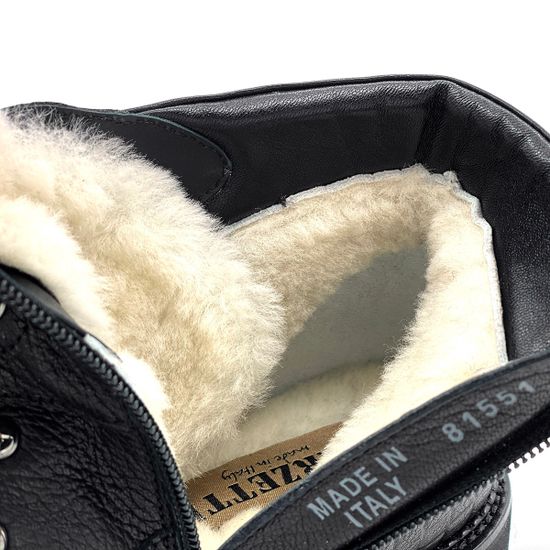 Ботинки Marzetti черные кожаные МЕХ - фото 7, 