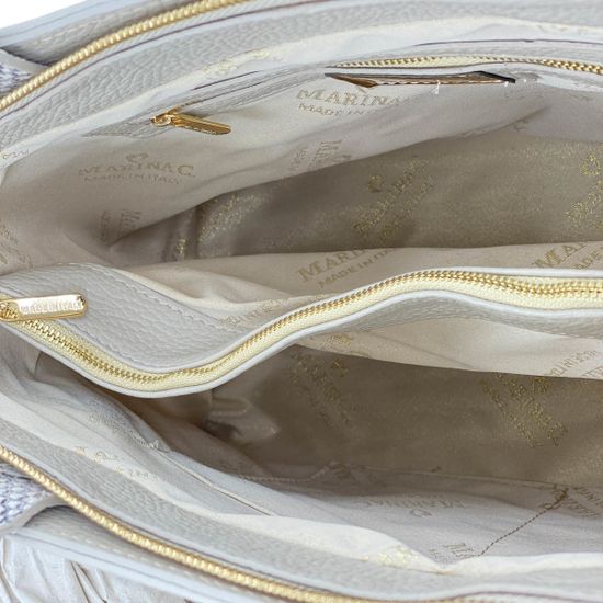 Сумка Marina Creazioni бежевая кожаная - фото 6, 
