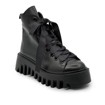 Ботинки LAB MILANO черные кожаные на меху - фото 2, 196-410 LAB