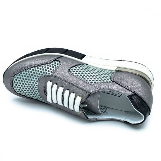 Кроссовки Donna Soft  изумрудно-серебряные кожаные - фото 5, DS0775 DS SILVER