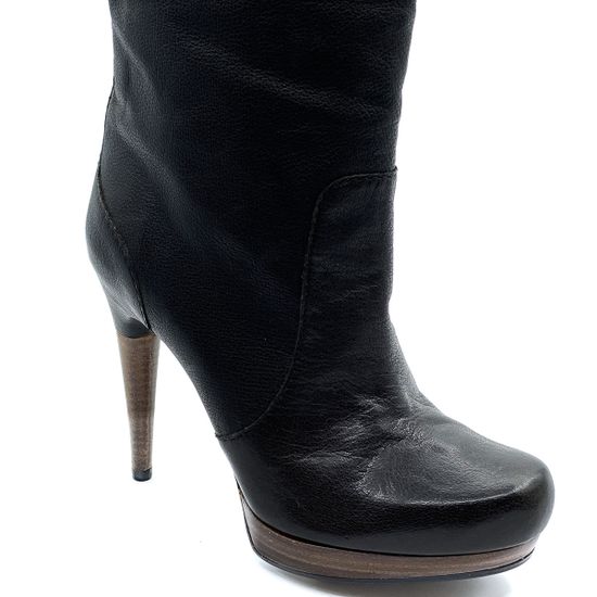 Сапоги Grey Mer черные кожаные демисезонные - фото 6, 107095 GREY