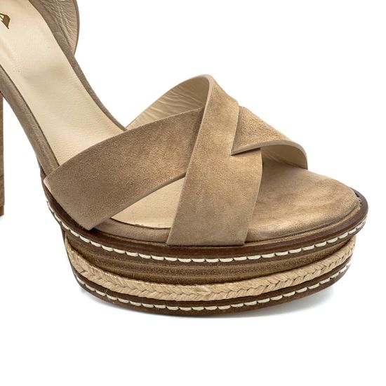 Босоножки Mara бежевые замшевые - фото 6, 