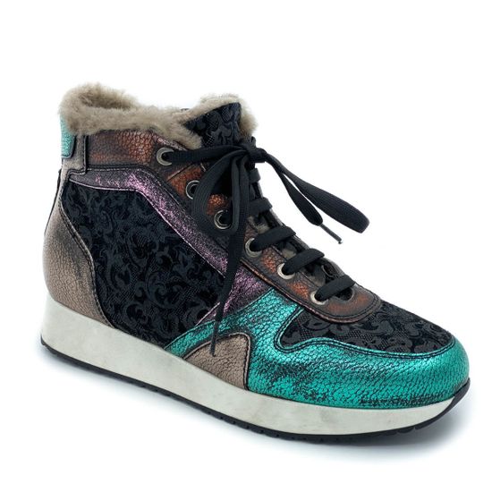 Сникерсы Marzetti мультиколор МЕХ комбинация замши и кожи - фото 2, 