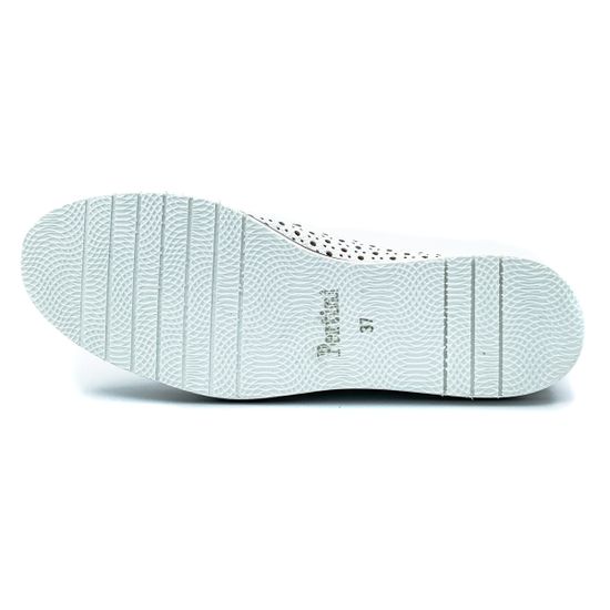 Полуботинки женские Pertini из перфорированной белой кожи - фото 4, 