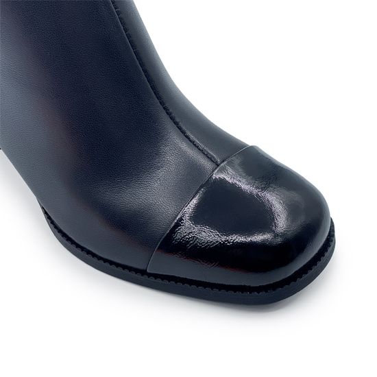 Ботильоны CVCOVER черные кожа/лак на байке - фото 6, 329419-1 COV