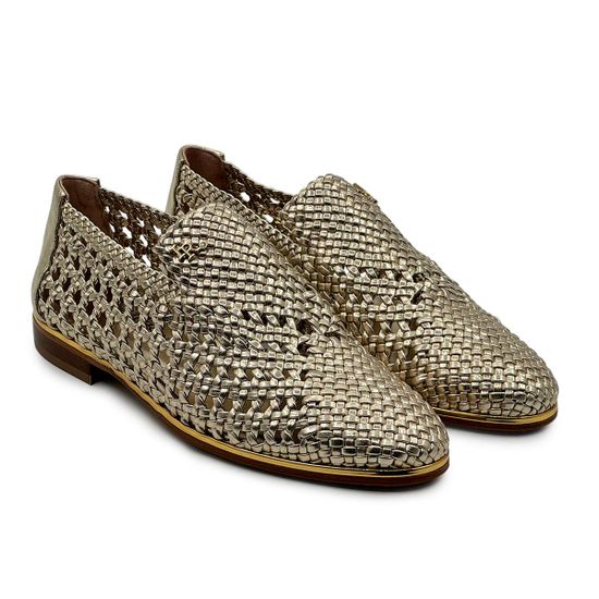 Туфли летние Ilasio Renzoni золотистые перфорированные кожаные - фото 8, 5805 IR ORO