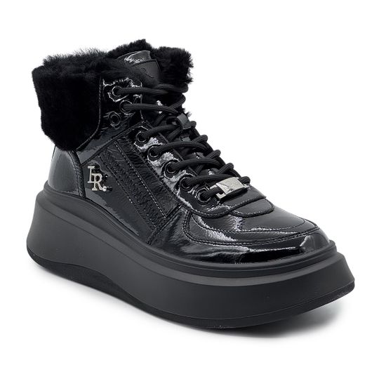 Кеды Ilasio Renzoni черные лакированные кожаные на меху - фото 2, M20 IR NERO