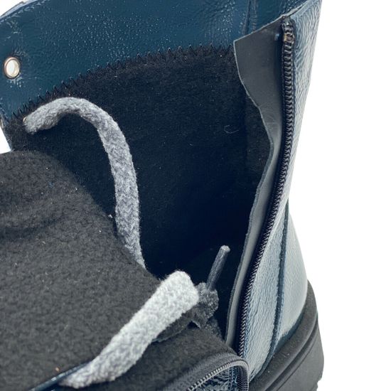 Ботинки Tiffi синие из лакированной кожи на шерсти - фото 6, A383 TI PACIFIC