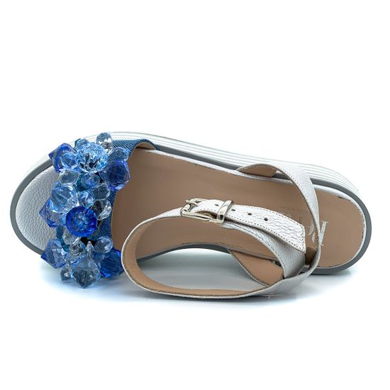 Босоножки Pertini c голубыми камнями - фото 5, 191W15532D1 PRT