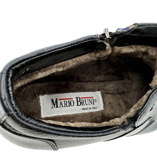 Ботинки Mario Bruni синие кожаные на меху - фото 7, 14857 MB BLU