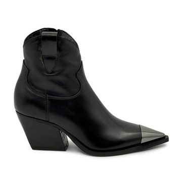 Ботильоны казаки MIMMU черные кожаные демисезонные - фото 1, M860M1 MIM NERO