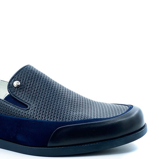 Слипоны мужские Lab Milano черно-синие - фото 6, A42605-2 LAB