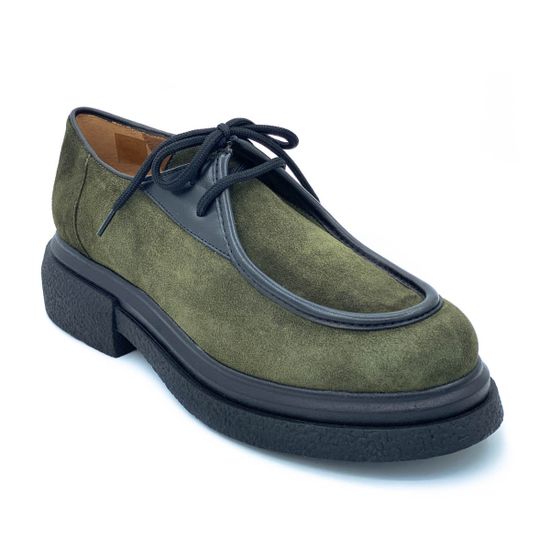 Полуботинки Mot Cle зеленые замшевые демисезонные - фото 2, MOT2142 MOT