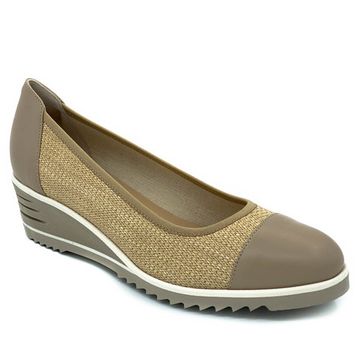 Туфли Donna Soft бежевые комбинация кожи и текстиля - фото 2, DS0767 DS BEIGE