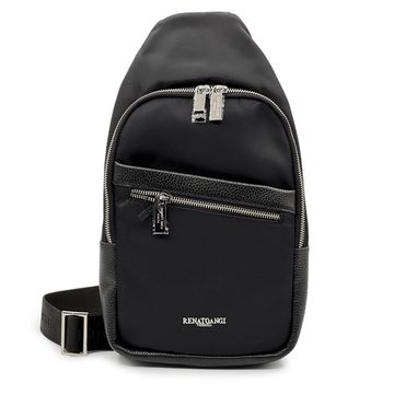 Рюкзак кросс-боди Renato Angi черный кожа/текстиль - фото 1, 3358710 RA NERO