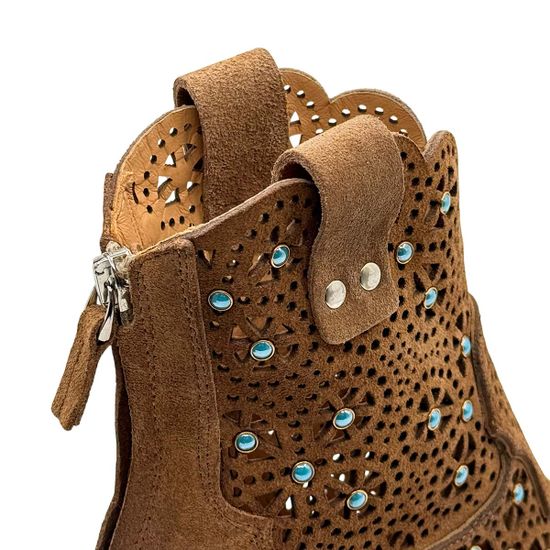 Ботинки казаки летние MIMMU коричневые замшевые - фото 7, M702M50 MIM TABACCO