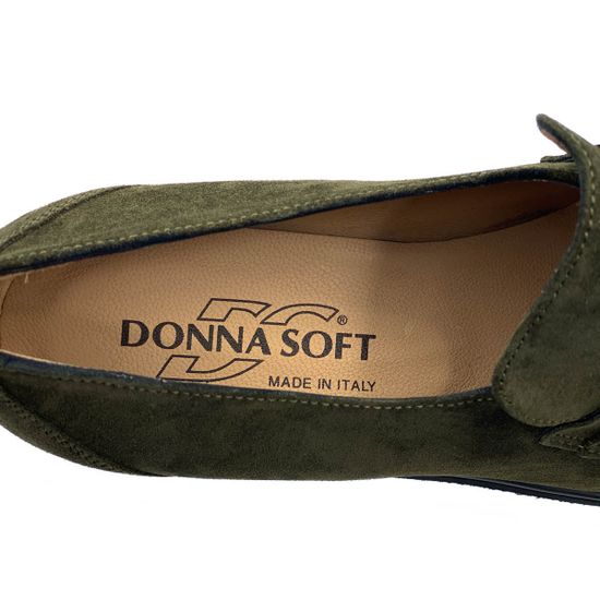 Лоферы Donna Soft зеленые замшевые демисезонные - фото 7, 
