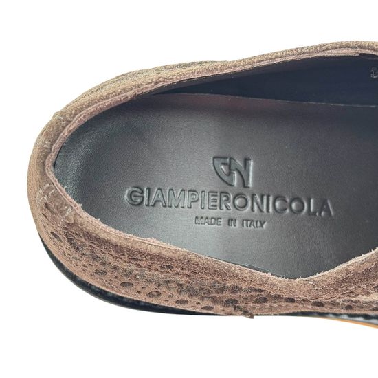 Полуботинки-броги GIAMPIERONICOLA коричневые из нубука демисезонные - фото 7, 41102 GPN MORO