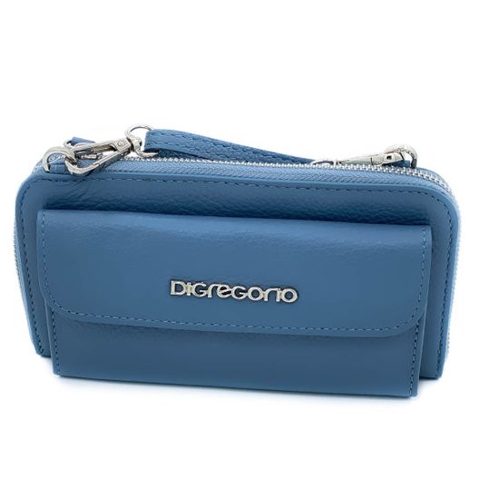 Мини-клатч Di Gregorio синий кожаный - фото 1, 