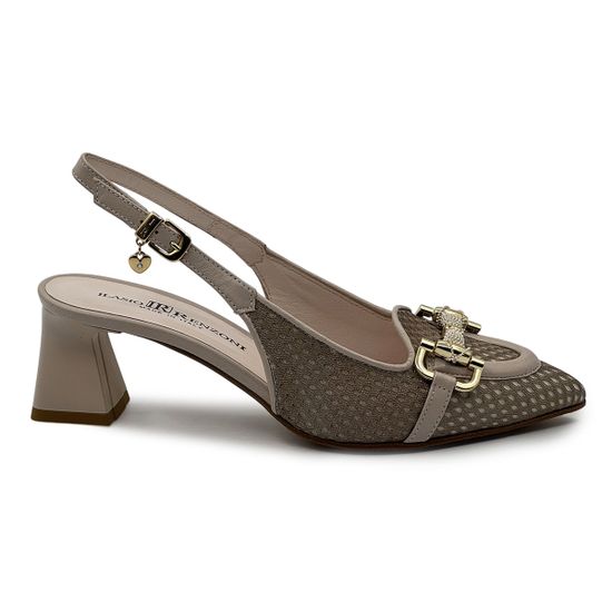 Туфли &quot;шанель&quot; Ilasio Renzoni бежевые кожаные с гипюром - фото 1, 8010 IR