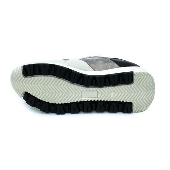 Кроссовки Donna Soft бело-серо-черные кожаные - фото 4, DS1492 DS