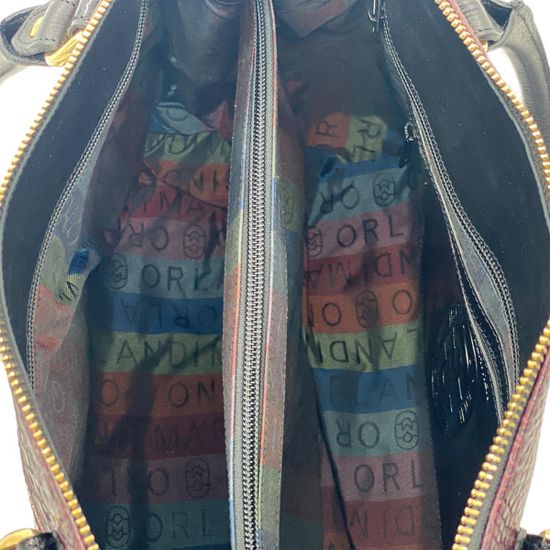 Сумка Marino Orlandi бордовая кожаная ламинированная крокодил - фото 5, 4634 MO BORDO COCCO