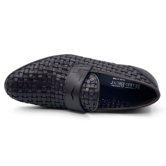 Лоферы Mario Bruni коричневые кожаные плетеные - фото 5, 62893 MB MORO