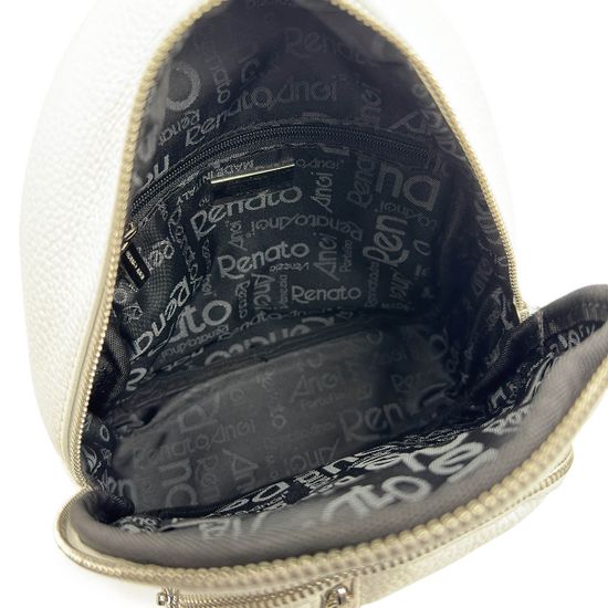 Сумка-рюкзак Renato Angi белая кожаная - фото 5,