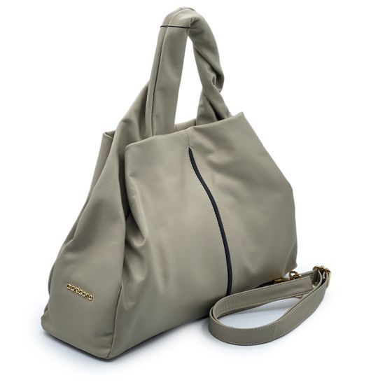 Сумка Di Gregorio бежевая кожаная - фото 2, 3696 DG LATTE MORO