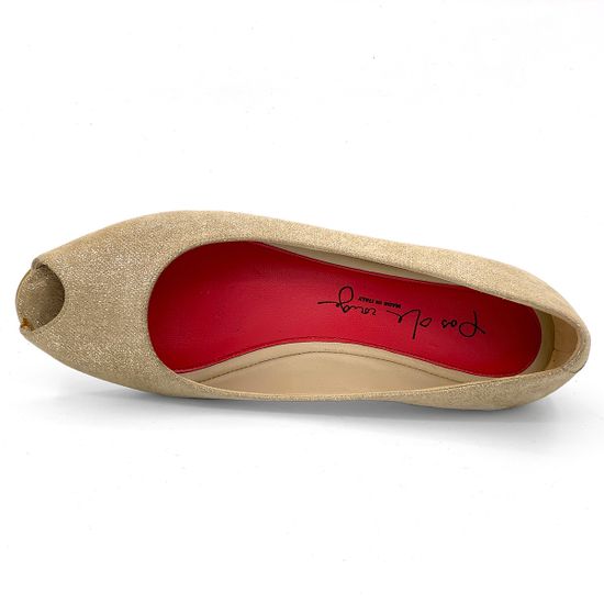 Туфли Pas de Rouge замшевые бежевые с открытым мыском - фото 5, L802 TALPA ROU