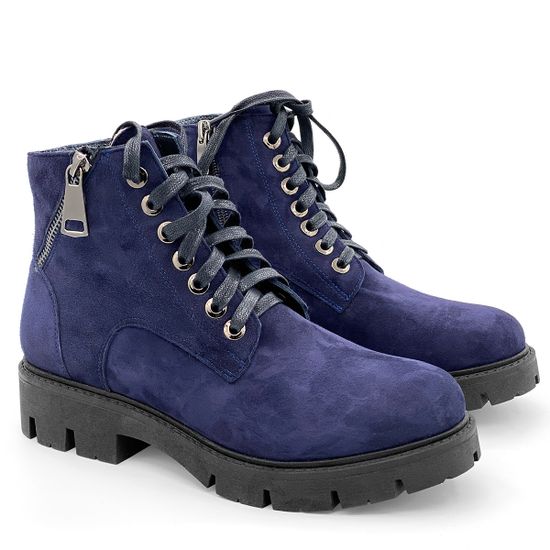 Ботинки Cover синие замшевые МЕХ - фото 7, 