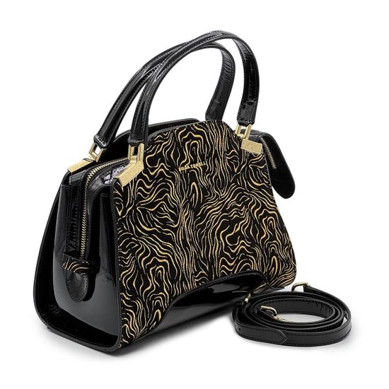 Сумка Gilda Tonelli черная/золотистая замша/лак - фото 2, 1057 TON ORO