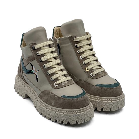 Ботинки Lab Milano бежевые замша/кожа на меху - фото 8, 06022511 LAB