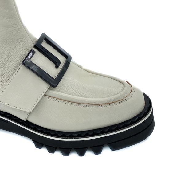 Ботинки Jeannot бежевые кожаные демисезонные - фото 6, HJ545H JN BIANCO