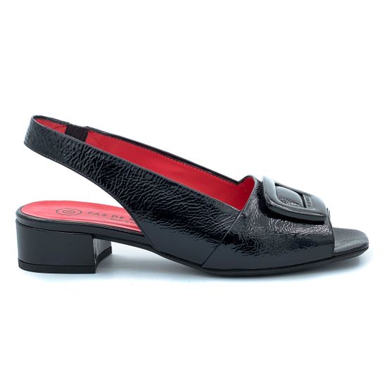 Босоножки Pas de Rouge лаковые на низком каблучке - фото 1, 