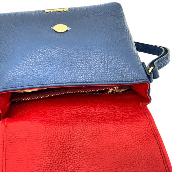 Сумка Marina Creazioni бело-синяя кожаная маленькая - фото 5, 