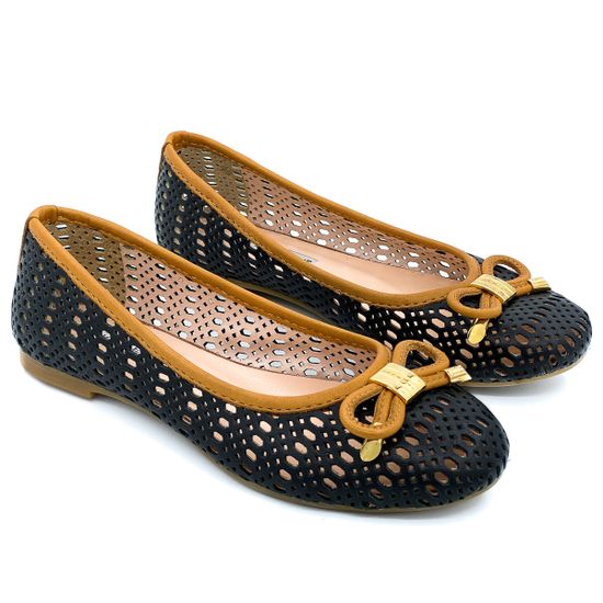 Балетки Renzi перфорированная кожа черные - фото 7, 