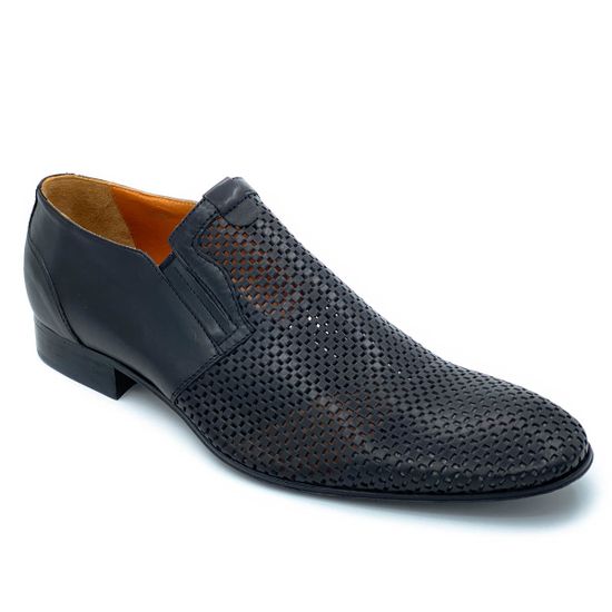 Туфли Ernesto Dolani черные кожаные со сквозной перфорацией - фото 2, 