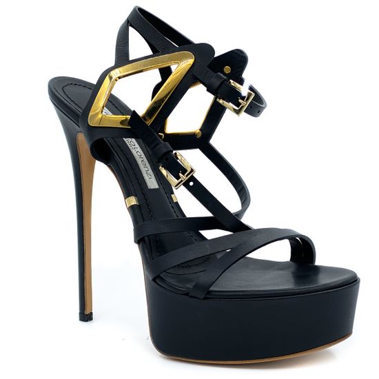 Босоножки Gianmarco Lorenzi черные кожаные - фото 2, 