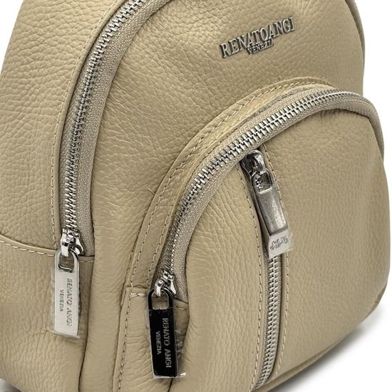 Сумка-рюкзак Renato Angi бежевая кожаная - фото 4, 3360501 RA BEIGE