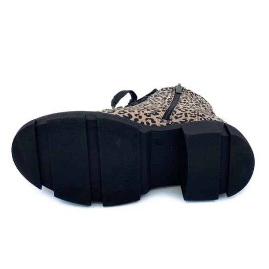 Ботинки Cover бежевые замшевые МЕХ принт - леопард - фото 4, 76916-2 COV