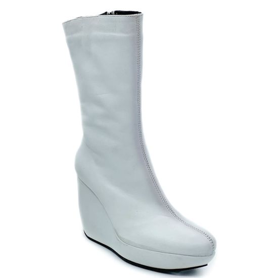 Полусапоги Kelton белые кожаные МЕХ - фото 2, 